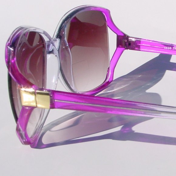 Vintage 90's Lady High Fashion Reading Sunglasses (Crystal Purple) - Picture 2 of 4